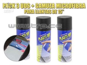 Plastidip 3 Sprays Negro Mate + Microfi (Especial Llantas 15)